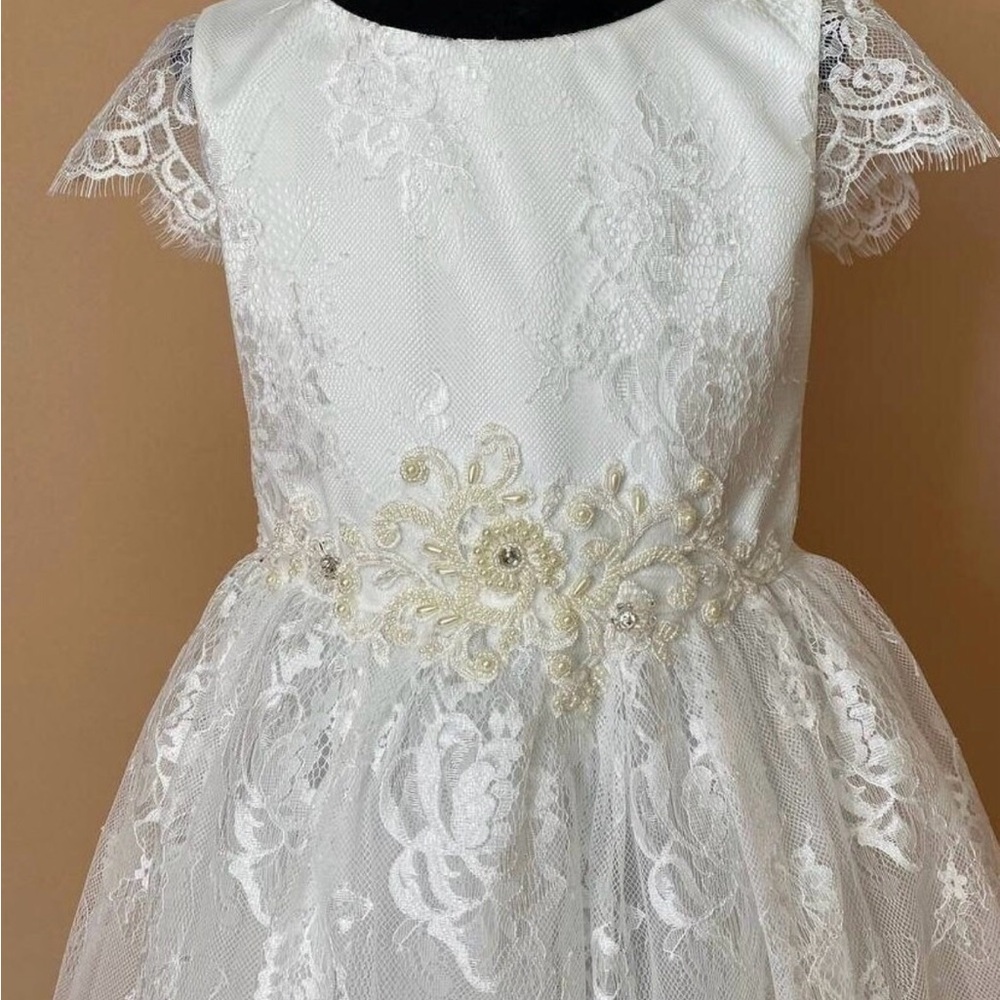 Elegant White Lace Kids Dress